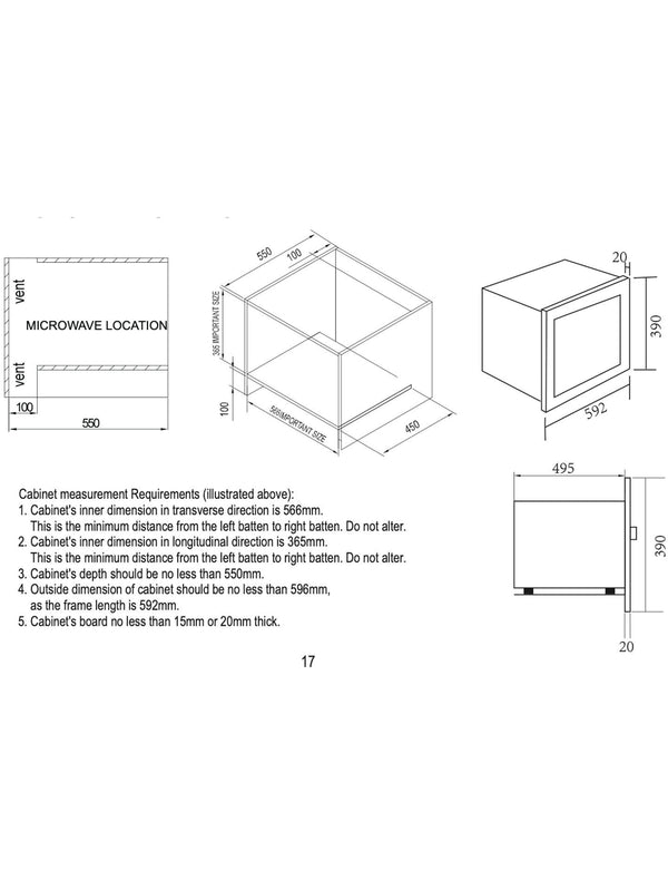 Bourne DBUBCOMBI25SS Built In Microwave & Grill