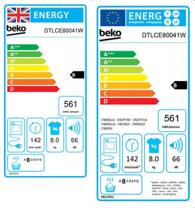 Beko DTLCE80041W Condenser Tumble Dryer - DB Domestic Appliances