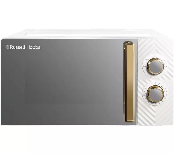 Russell Hobbs RHMM723 17 Litre Single Manual Microwave White & Gold - DB Domestic Appliances