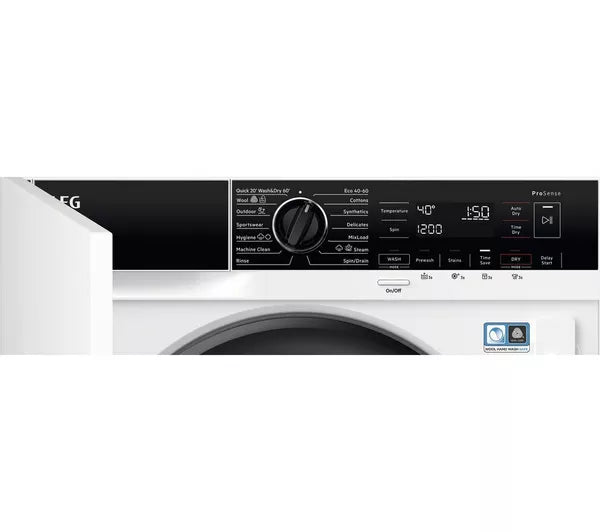 AEG L7WC84636BI 7000 ProSteam® 8kg/4kg 1600rpm Integrated Washer Dryer