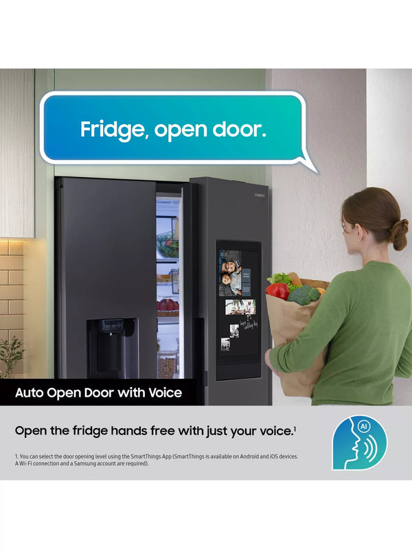 Samsung Bespoke AI Family Hub RS90F66BEFEU Black Plumbed American Fridge Freezer