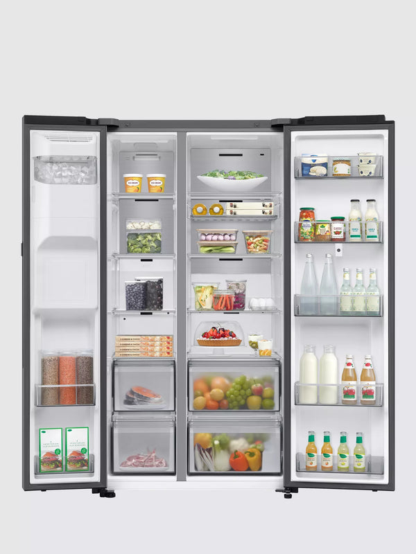 Samsung Bespoke AI Family Hub RS90F66BETEU Silver Plumbed American Fridge Freezer