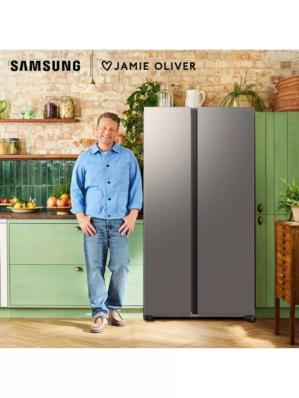 Samsung Bespoke AI Series 7 SpaceMax RS70F68QBT Silver American Fridge Freezer