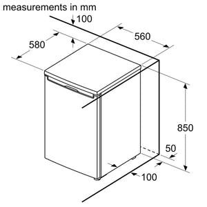 Bosch KTR15NWEAG Under Counter Larder Fridge