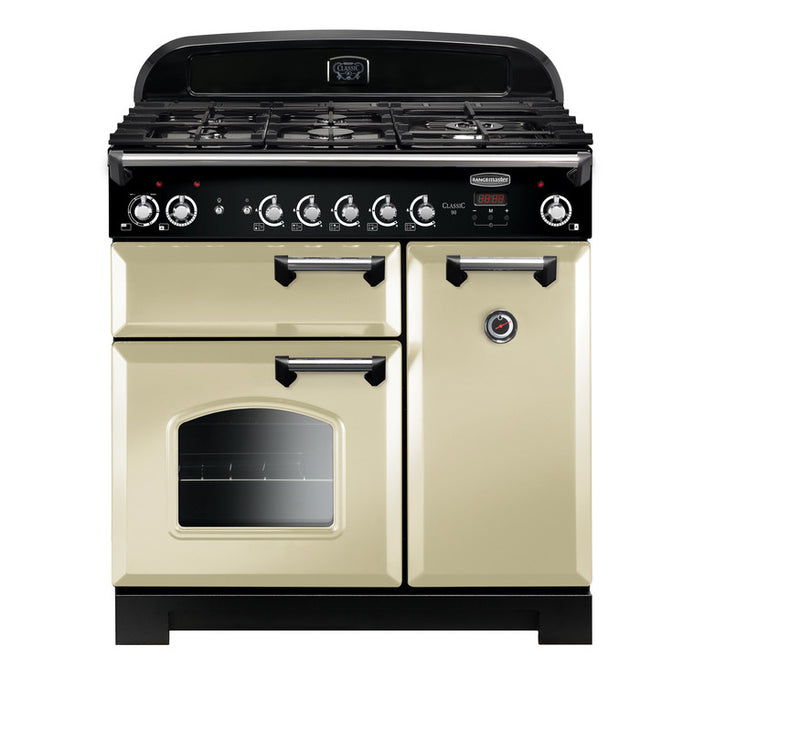 Rangemaster CLA90DFFCR/C Classic Cream 90cm Dual Fuel Range Cooker