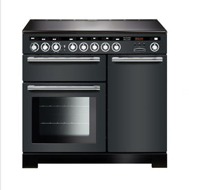 Rangemaster Encore Deluxe 100cm Induction Range Cooker Slate with Chrome