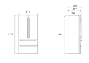 Bertazzoni Master Series REF904FFNXTC Stainless Steel American Fridge Freezer