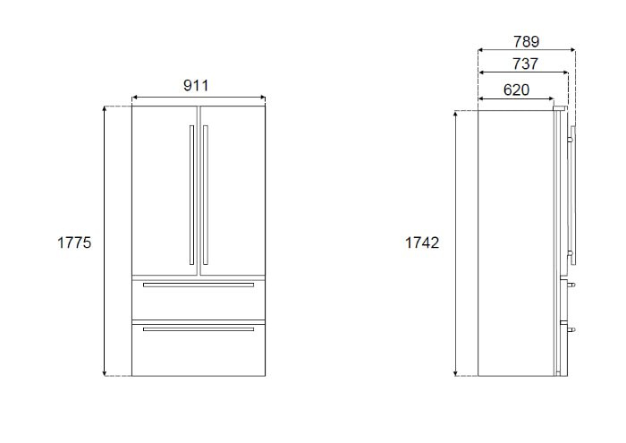 Bertazzoni Master Series REF904FFNXTC Stainless Steel American Fridge Freezer