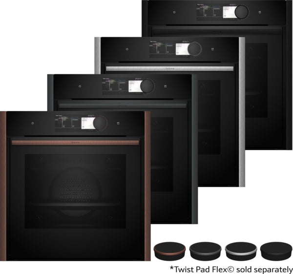 Neff B69CY7MY0 N90 Flex Design Pyrolytic Built In Single Oven Anthracite Grey Trim + Twist Pad Flex®