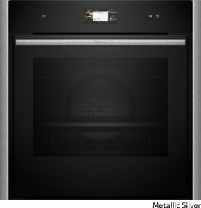 Neff B69CS7MY0B N90 Flex Design Pyrolytic Built In Single Oven Metallic Silver Trim + Twist Pad Flex®