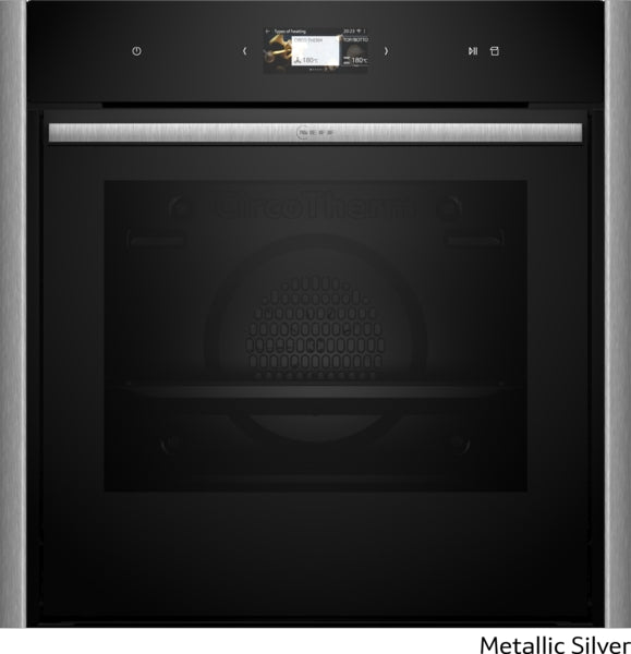 Neff B69CS7MY0B N90 Flex Design Pyrolytic Built In Single Oven Metallic Silver Trim + Twist Pad Flex®