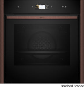 Neff B69VS7MY0A N90 Flex Design Pyrolytic Built In Single Oven Brushed Bronze Trim + Twist Pad Flex®