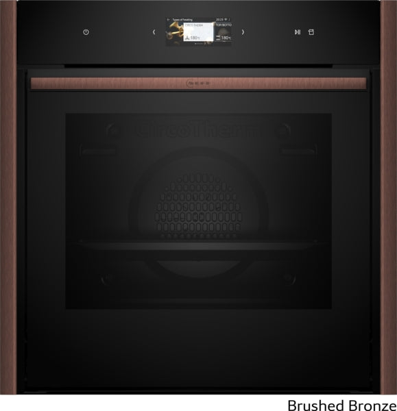 Neff B69VS7MY0A N90 Flex Design Pyrolytic Built In Single Oven Brushed Bronze Trim + Twist Pad Flex®