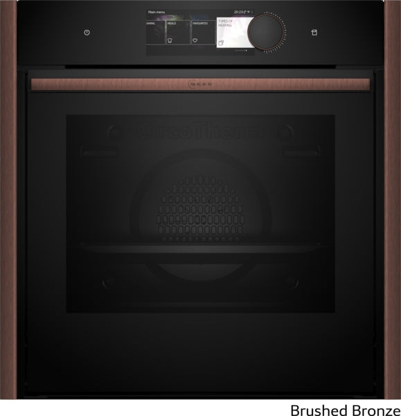 Neff B69VY7MY0 N90 Flex Design Pyrolytic Built In Single Oven Brushed Bronze Trim + Twist Pad Flex®