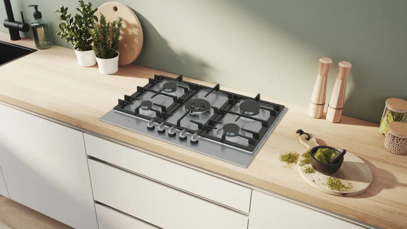 Bosch PCQ7A5I90 Series 6 Gas Hob 75cm Stainless Steel