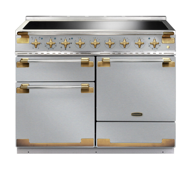 Rangemaster Elise Luxe ELS110EISS/AB 110cm Induction Range Cooker Stainless Steel with Antique Brass