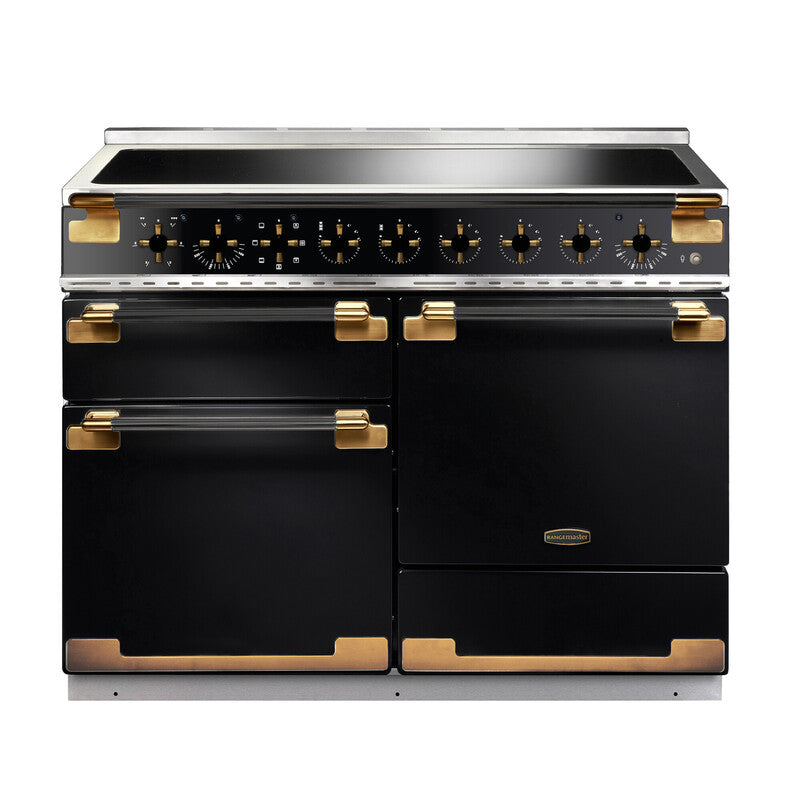 Rangemaster Elise Luxe ELS110EIGB/BE 110cm Induction Range Cooker Black with Black Antique Brass