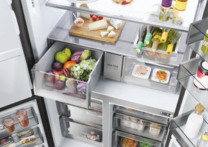 Haier HCR7918EIMP Series 7 American Fridge Freezer Platinum Inox