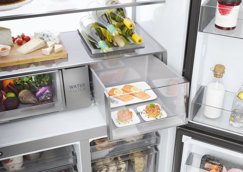 Haier HCR7918EIMP Series 7 American Fridge Freezer Platinum Inox