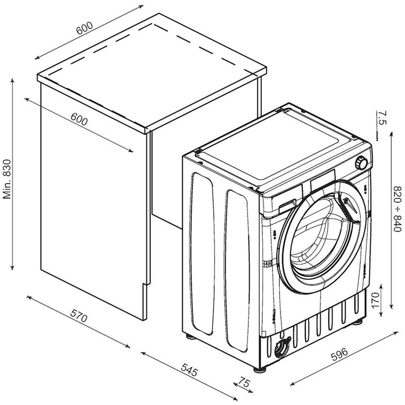 Candy CBD 485D13-80 8kg/5kg 1400rpm Integrated Washer Dryer
