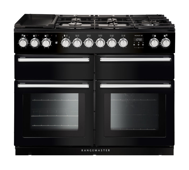 Rangemaster Nexus SE 110cm Dual Fuel Range Cooker Black with Chrome
