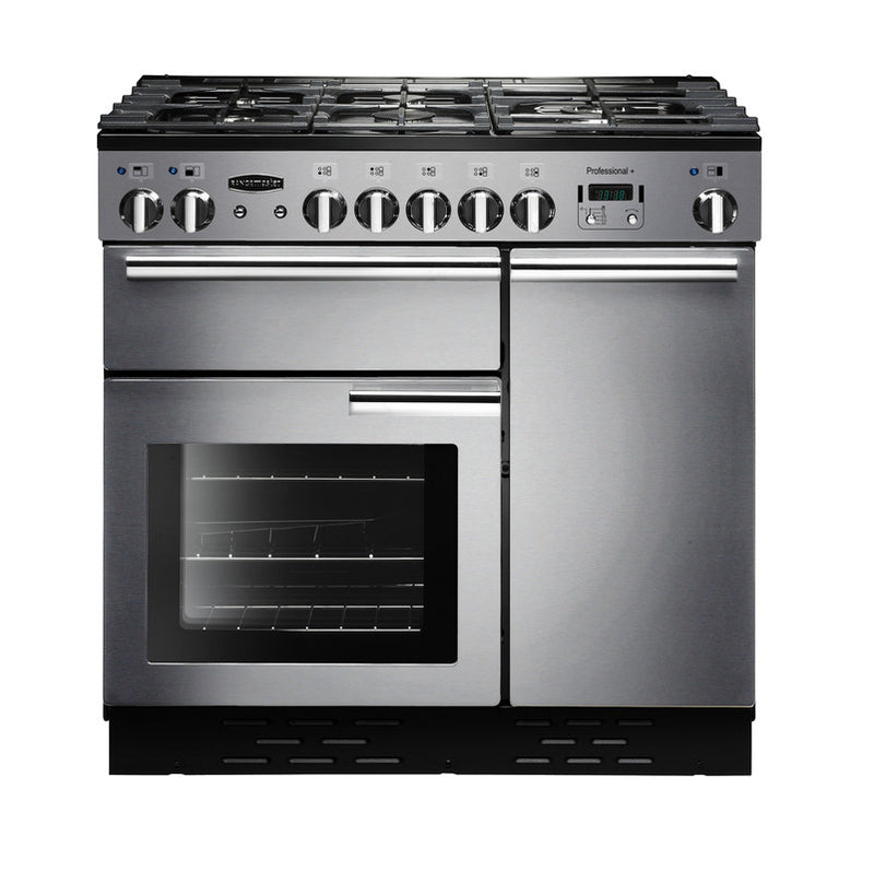 Rangemaster PROP90DFFSS/C professional plus 90cm Dual Fuel Range Cooker Stainless Steel with Chrome