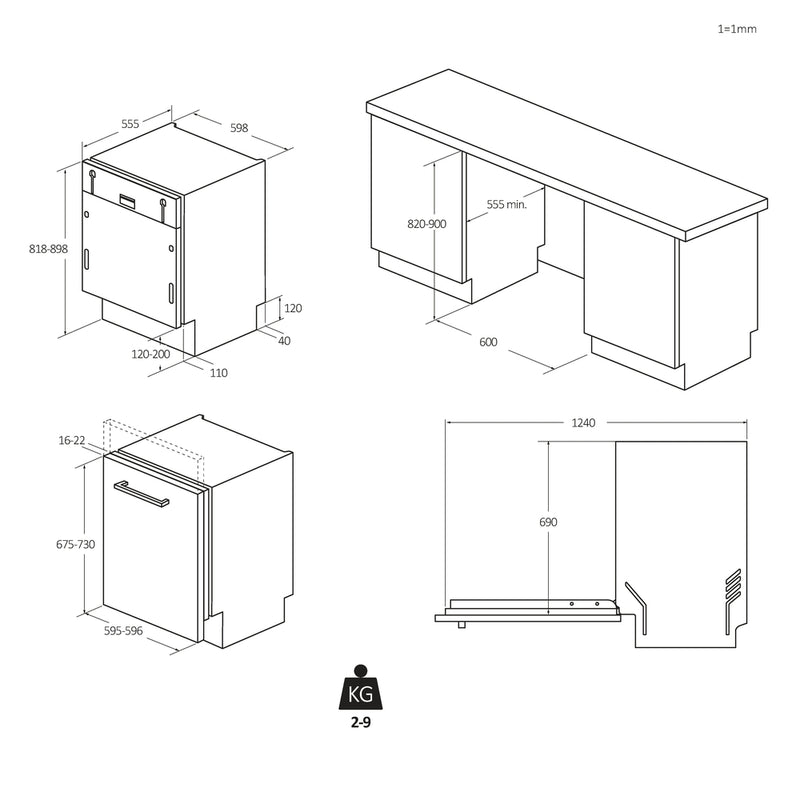 Hoover HI 4E7L0S-80 14 Place Freestanding Full Size Dishwasher