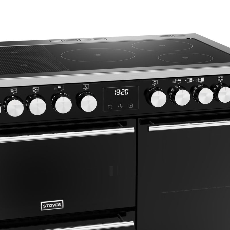 Stoves Precision Deluxe D900Ei RTY Black 90cm Induction Range Cooker 444411488 - DB Domestic Appliances