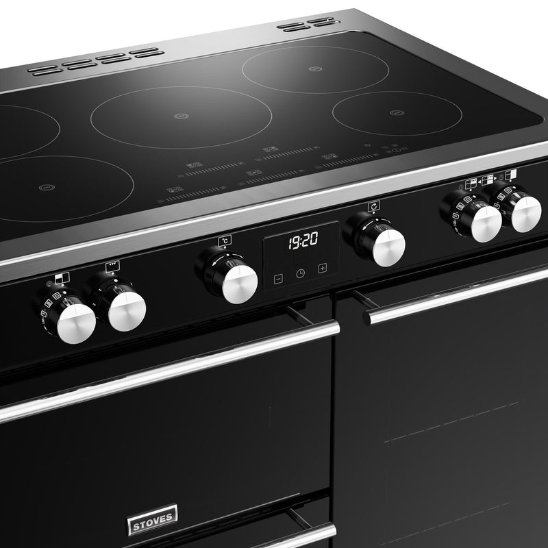 Stoves Precision Deluxe D900Ei TCH Black 90cm Induction Range Cooker 444411490 - DB Domestic Appliances