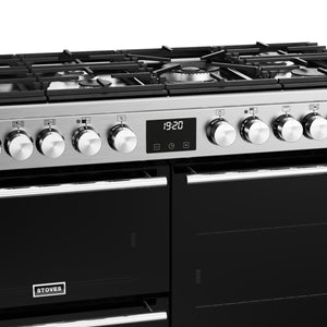 Stoves Precision Deluxe D100DF Stainless Steel 100cm Dual Fuel Range Cooker 444411493 - DB Domestic Appliances