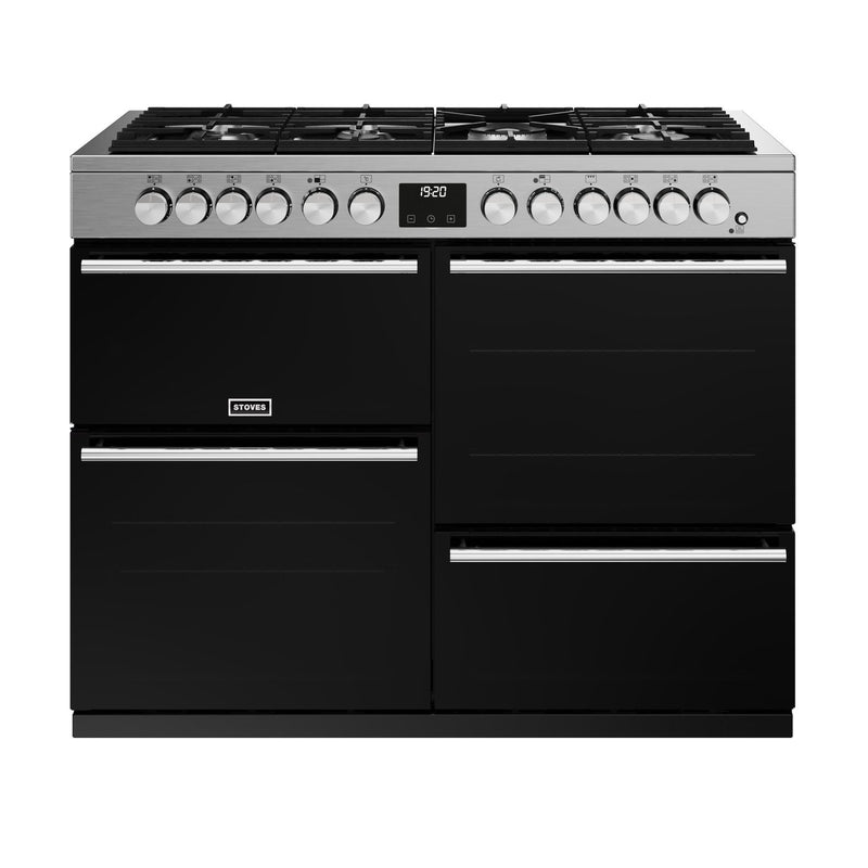 Stoves Precision Deluxe D1100DF Stainless Steel 110cm Dual Fuel Range Cooker 444411502 - DB Domestic Appliances