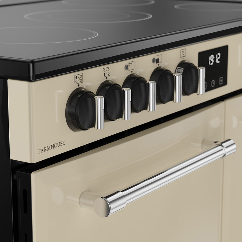 Belling RCA Farmhouse 90E 90cm Ceramic Range Cooker 444411818 Cream