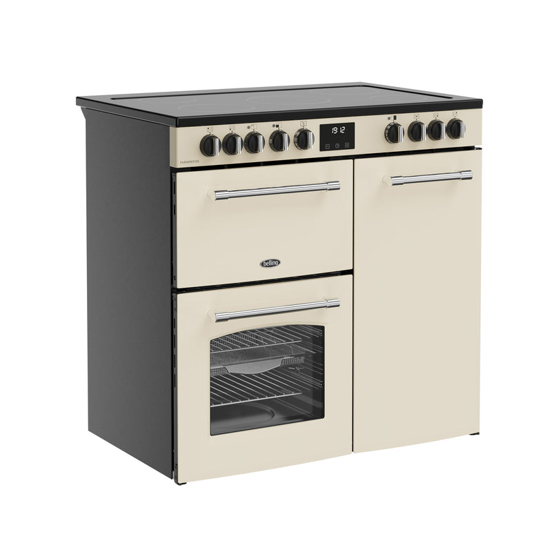 Belling RCA Farmhouse 90E 90cm Ceramic Range Cooker 444411818 Cream