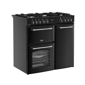 Belling RCA Farmhouse 90DF 90cm Dual Fuel Range Cooker 444411820 Black