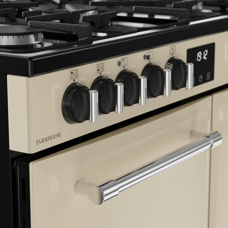 Belling RCA Farmhouse 90DF 90cm Dual Fuel Range Cooker 444411821 Cream