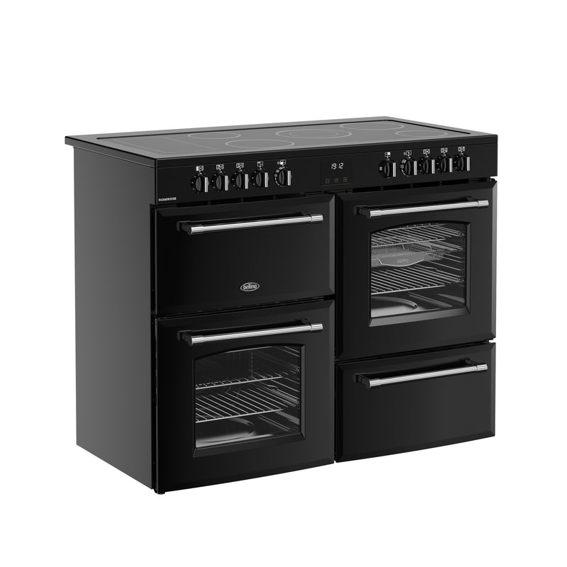 Belling RCA Farmhouse 110E 110cm Ceramic Range Cooker 444411835 Black