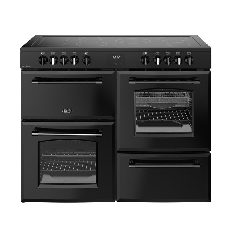 Belling RCA Farmhouse 110E 110cm Ceramic Range Cooker 444411835 Black