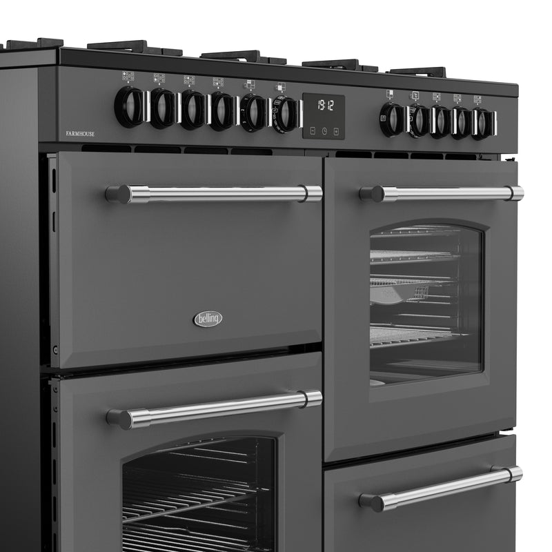 Belling RCA Farmhouse 110DF 110cm Dual Fuel Range Cooker 444411837 Anthracite