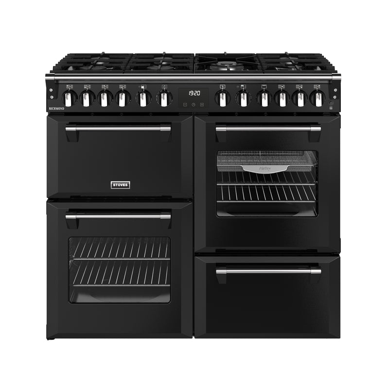 Stoves RCA Richmond 100DF 100cm Dual Fuel Range Cooker 444411856 Black