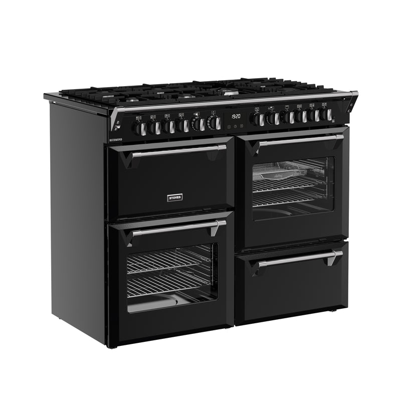 Stoves RCA Richmond 110DF 110cm Dual Fuel Range Cooker 444411862 Black