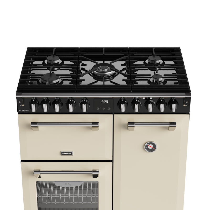 Stoves RCA Richmond Deluxe 90DF 90cm Dual Fuel Range Cooker 444411868 Cream
