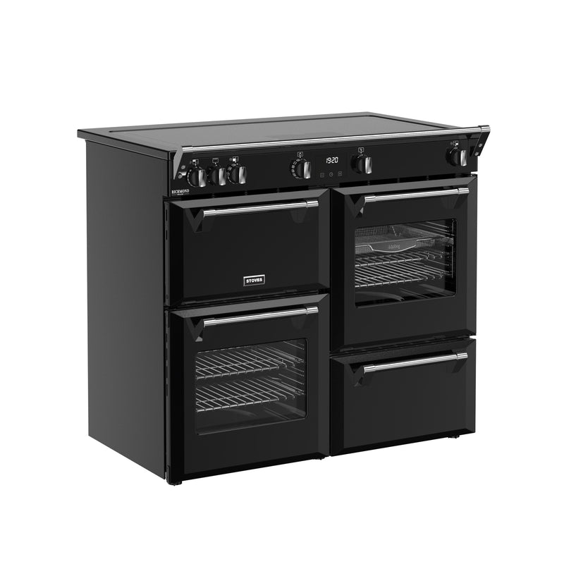 Stoves RCA Richmond Deluxe 100Ei 100cm Zoneless Induction Range Cooker 444411875 Black