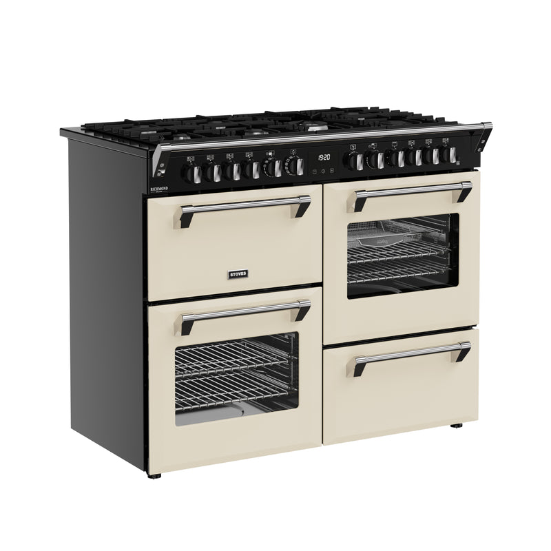 Stoves RCA Richmond Deluxe 110DF 110cm Dual Fuel Range Cooker 444411877 Cream