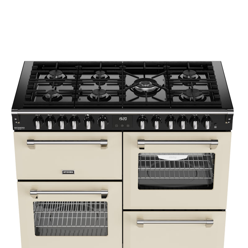 Stoves RCA Richmond Deluxe 110DF 110cm Dual Fuel Range Cooker 444411877 Cream