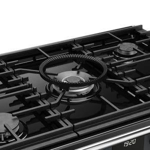 Anthracite grey 90cm dual fuel range cooker gas hob with five burners, Eastbourne Uckfield Free Delivery. - DB Domestics
