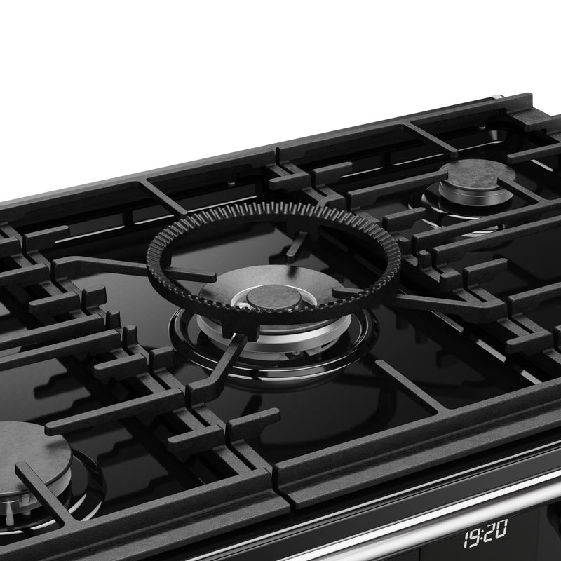 90cm ice white Stoves Richmond Deluxe dual fuel range cooker hob with five burners, Eastbourne Uckfield free delivery. - DB Domestics