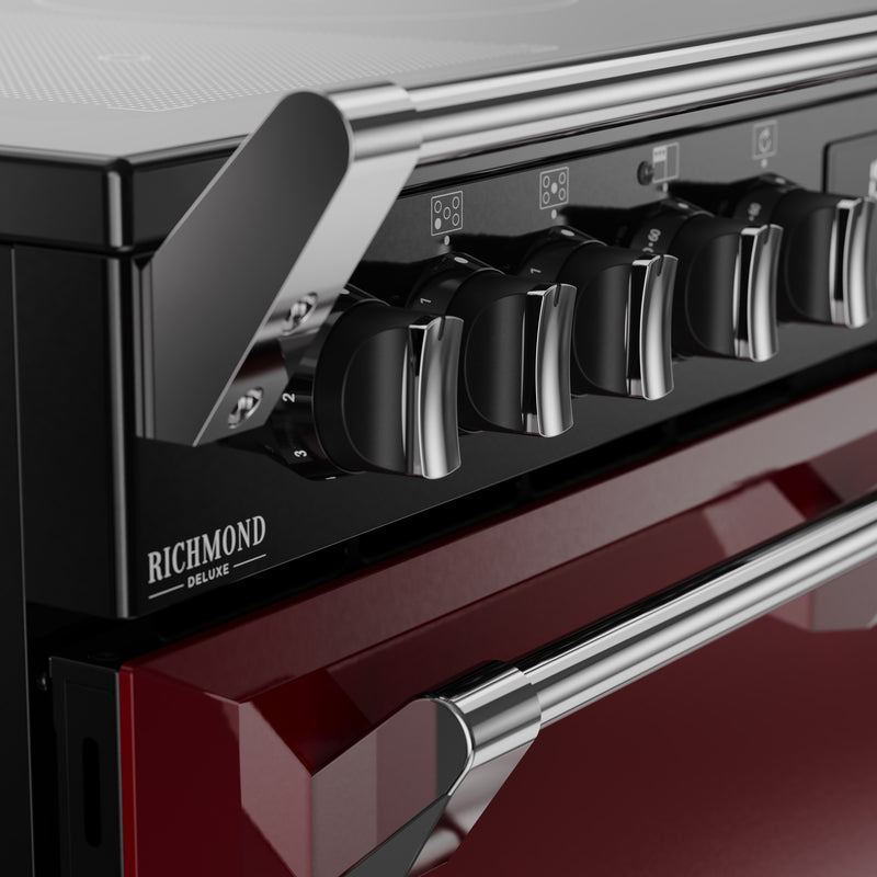 Stoves Richmond Deluxe 90cm Induction Range Cooker 444412014 Garnet Red