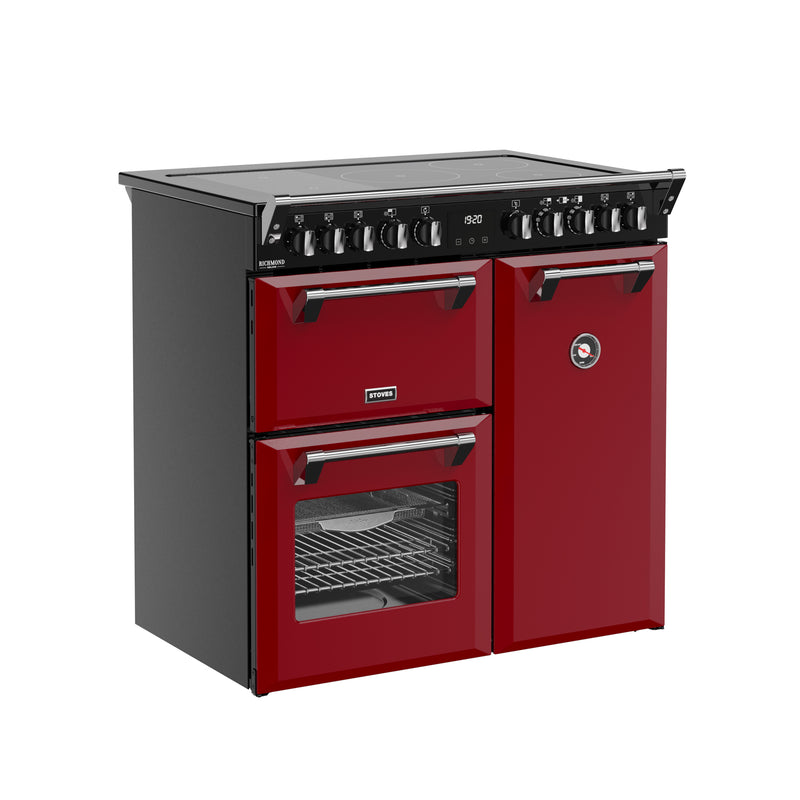 Stoves Richmond Deluxe 90cm Induction Range Cooker 444412014 Garnet Red