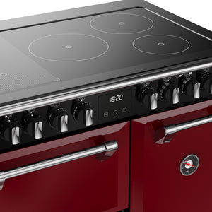 Stoves Richmond Deluxe 90cm Induction Range Cooker 444412014 Garnet Red