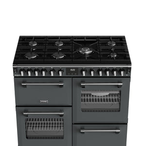 Anthracite grey 100cm dual fuel range cooker with six burners and triple ovens, Free Delivery Eastbourne Uckfield. - DB Domestics